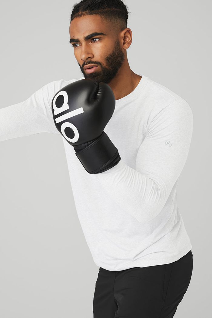Long Sleeve Alo Yoga Conquer Reform Crewneck Hombre Blancos | 745698QBY