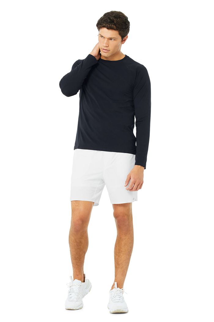 Long Sleeve Alo Yoga Idol Performance Tee Hombre Azul Marino | 726043GOC