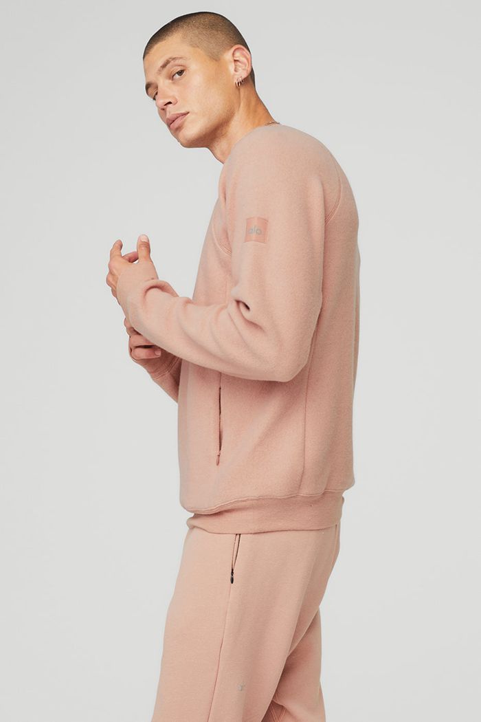 Long Sleeve Alo Yoga Triumph Crew Neck Sweatshirt Hombre Rosas | 259314QCW