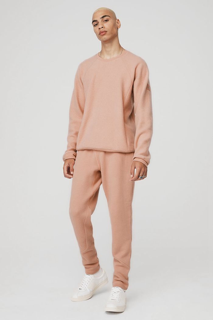 Long Sleeve Alo Yoga Triumph Crew Neck Sweatshirt Hombre Rosas | 259314QCW