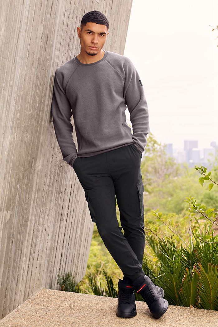Long Sleeve Alo Yoga Triumph Crew Neck Sweatshirt Hombre Morados | 315860WDG