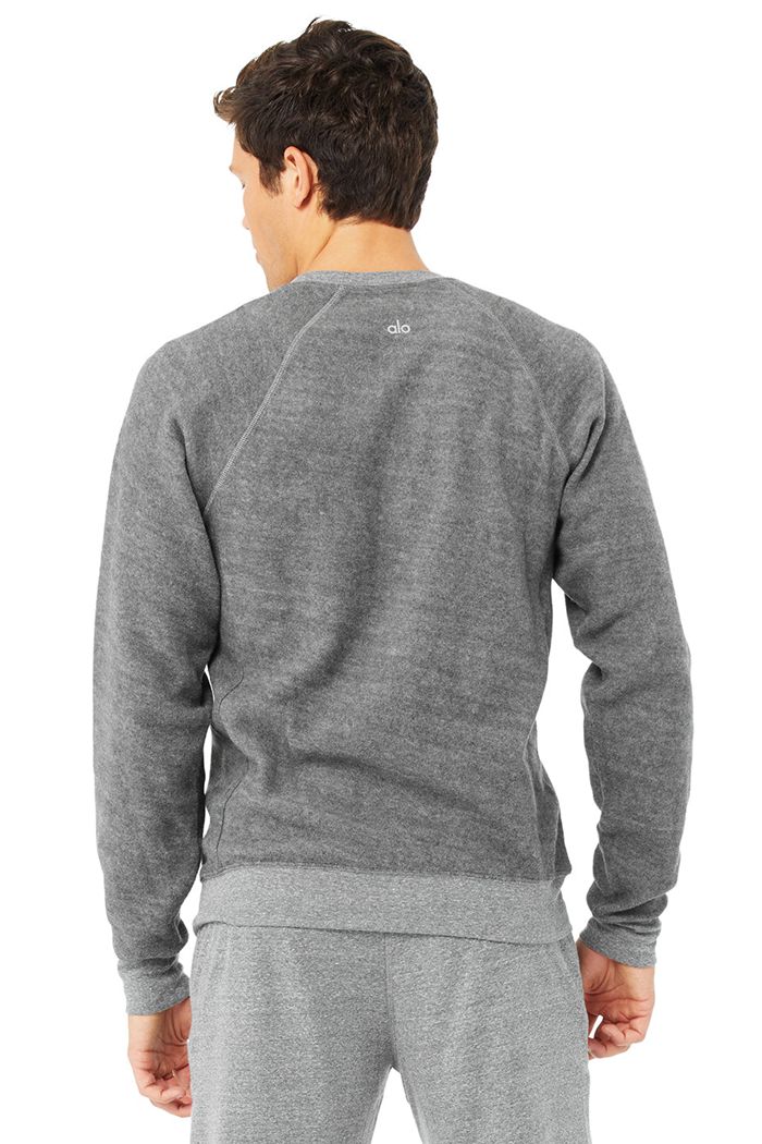 Long Sleeve Alo Yoga Triumph Crew Neck Sweatshirt Hombre Grises | 341527LEZ