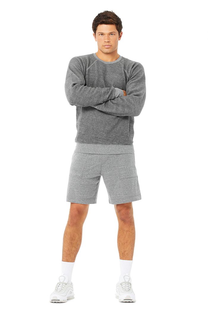 Long Sleeve Alo Yoga Triumph Crew Neck Sweatshirt Hombre Grises | 341527LEZ