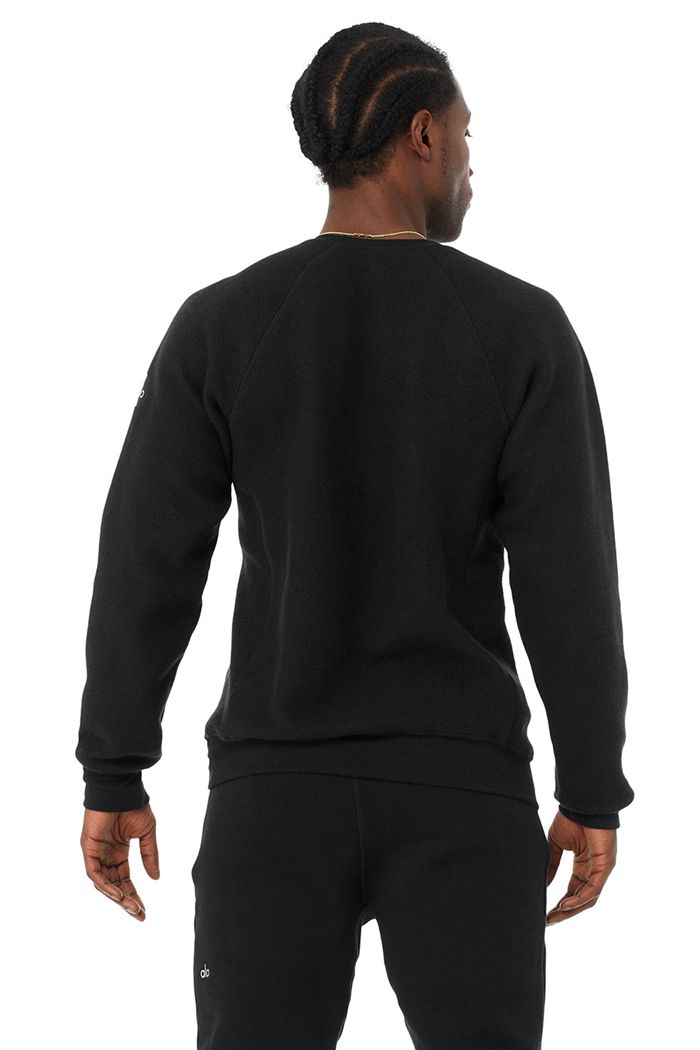 Long Sleeve Alo Yoga Triumph Crew Neck Sweatshirt Hombre Negros | 648702WXD