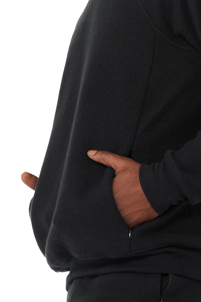 Long Sleeve Alo Yoga Triumph Crew Neck Sweatshirt Hombre Negros | 648702WXD