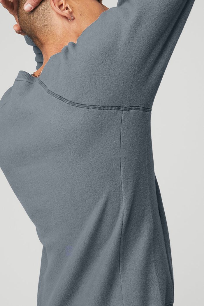 Long Sleeve Alo Yoga Triumph Crew Neck Sweatshirt Hombre Grises | 735042PZS