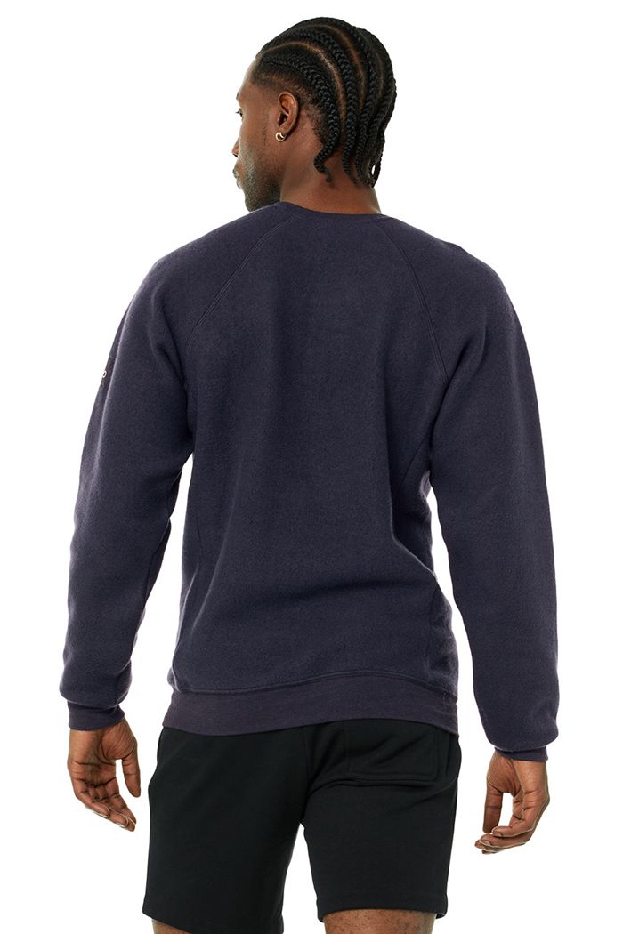 Long Sleeve Alo Yoga Triumph Crew Neck Sweatshirt Hombre Negros | 839506HSN