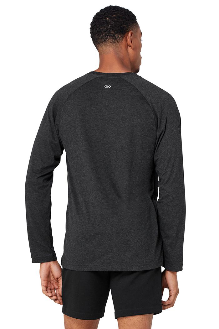 Long Sleeve Alo Yoga Triumph Tee Hombre Negros | 174563YFJ