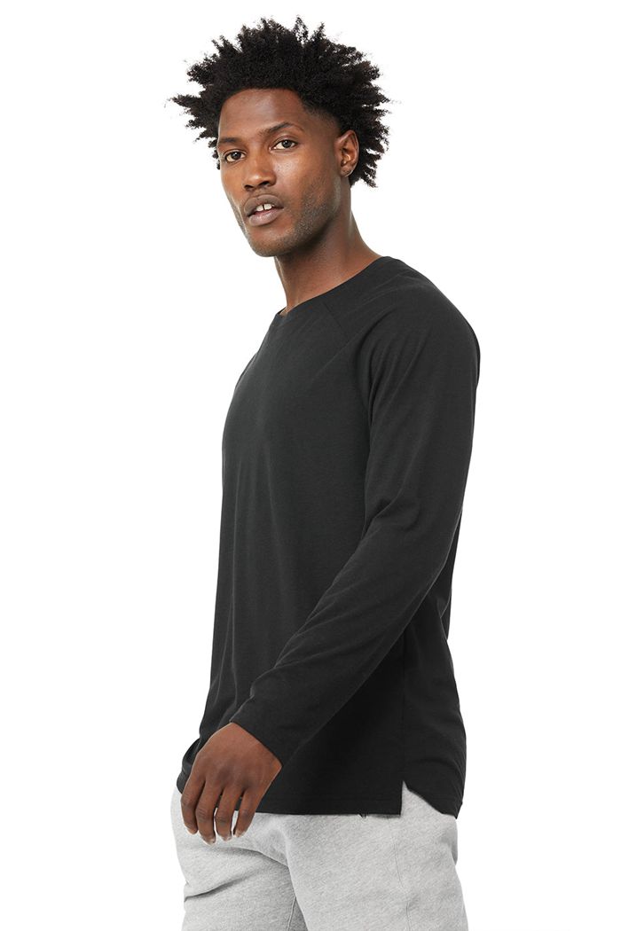 Long Sleeve Alo Yoga Triumph Tee Hombre Negros | 615432TLZ