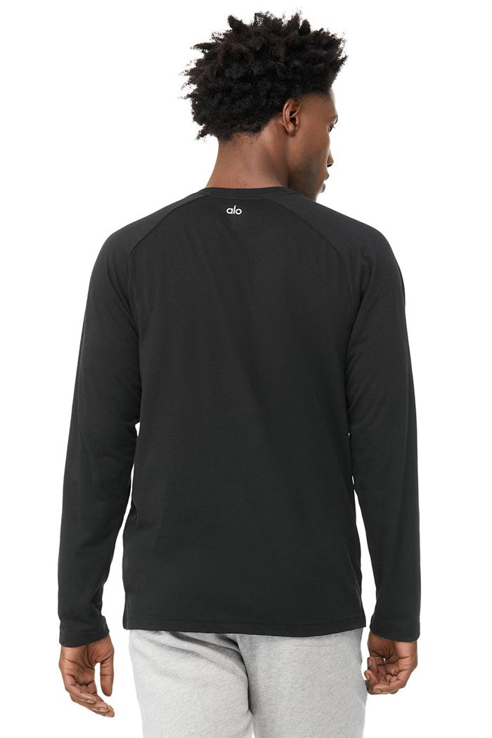 Long Sleeve Alo Yoga Triumph Tee Hombre Negros | 615432TLZ