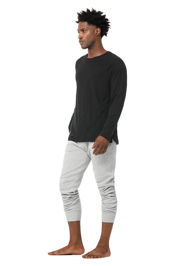 Long Sleeve Alo Yoga Triumph Tee Hombre Negros | 615432TLZ