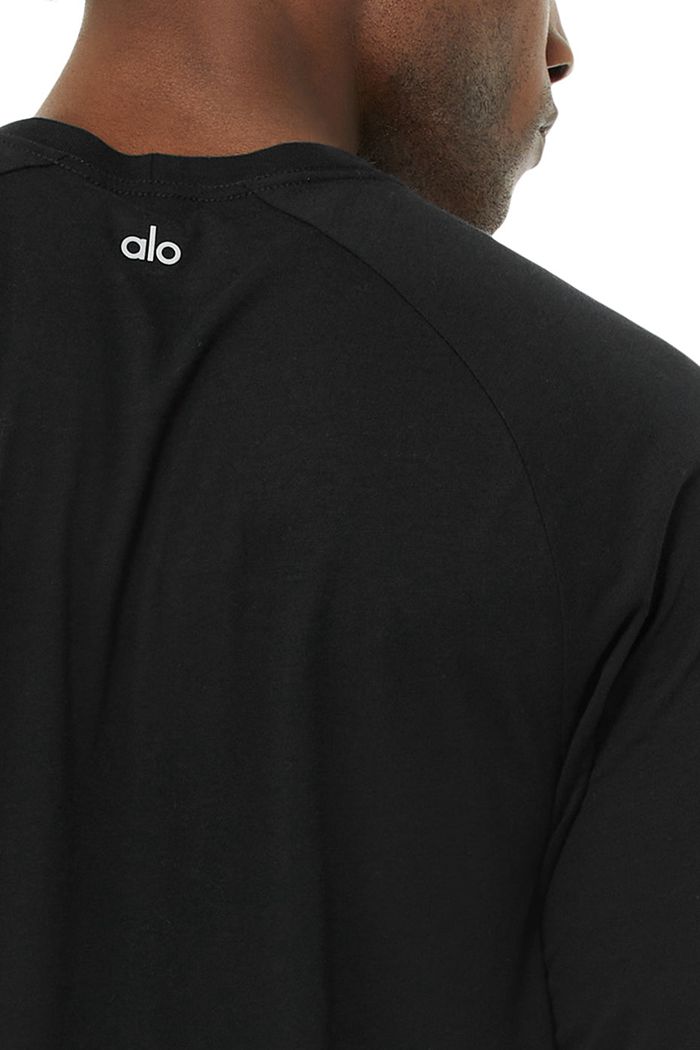 Long Sleeve Alo Yoga Triumph Tee Hombre Negros | 912670YVI