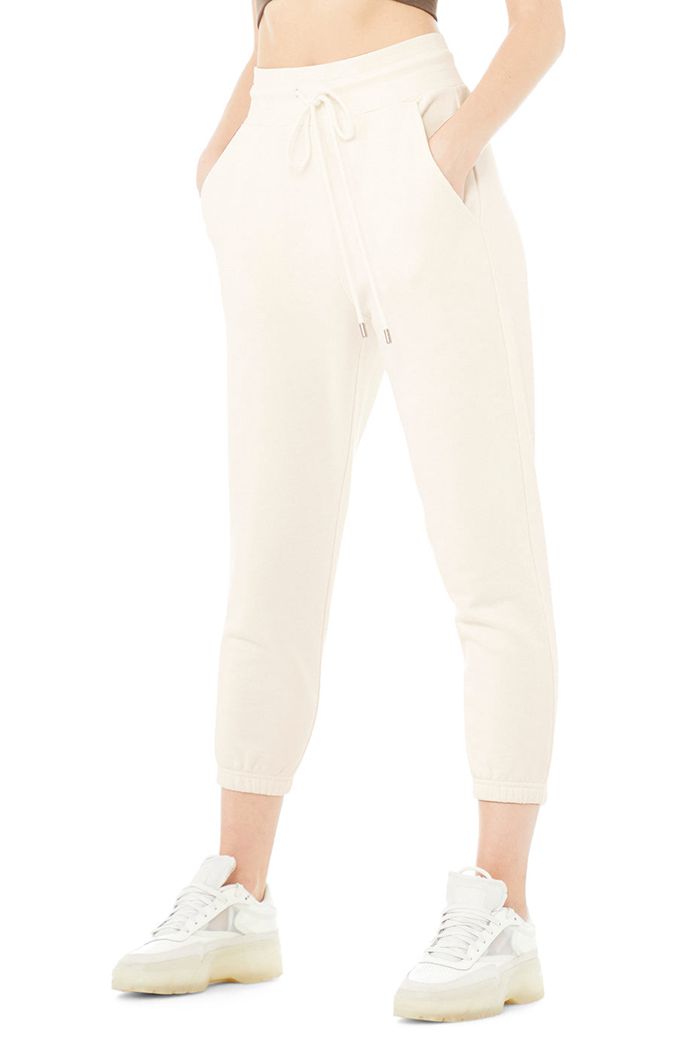 Pantalones Alo Yoga 7/8 Easy Sweat Mujer Blancos | 439871QDX