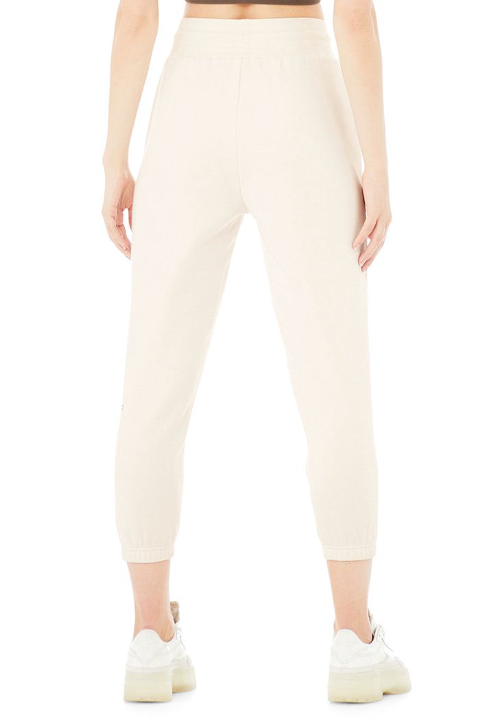 Pantalones Alo Yoga 7/8 Easy Sweat Mujer Blancos | 439871QDX