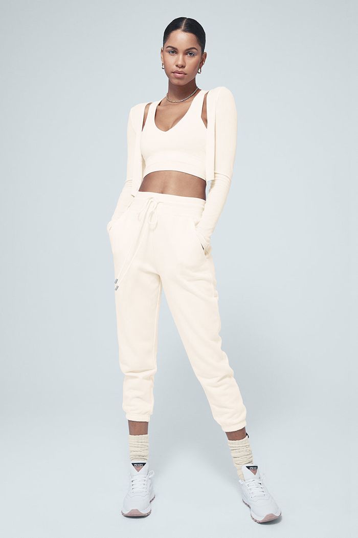 Pantalones Alo Yoga 7/8 Easy Sweat Mujer Blancos | 439871QDX