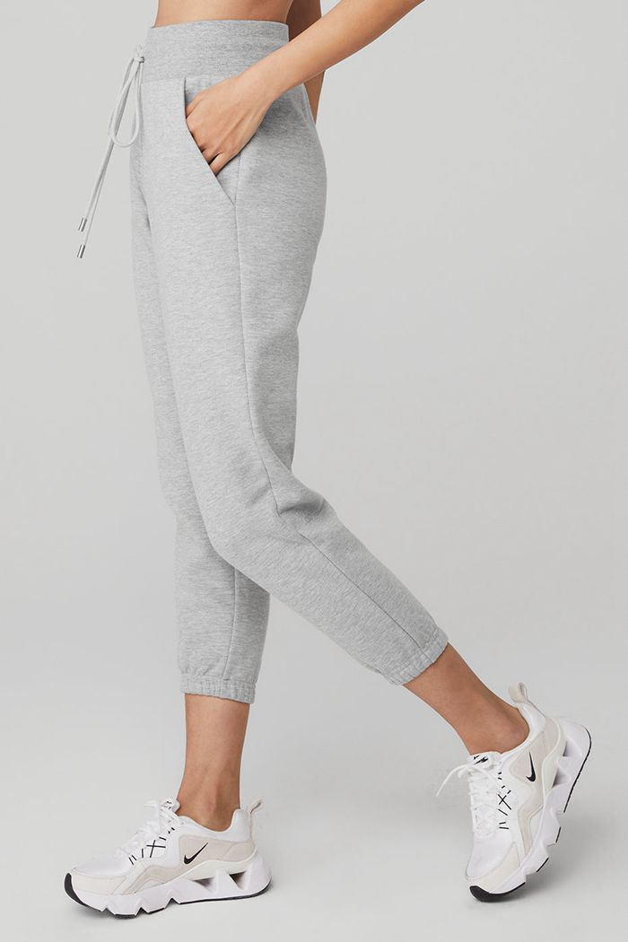 Pantalones Alo Yoga 7/8 Easy Sweat Mujer Grises | 514962WOH