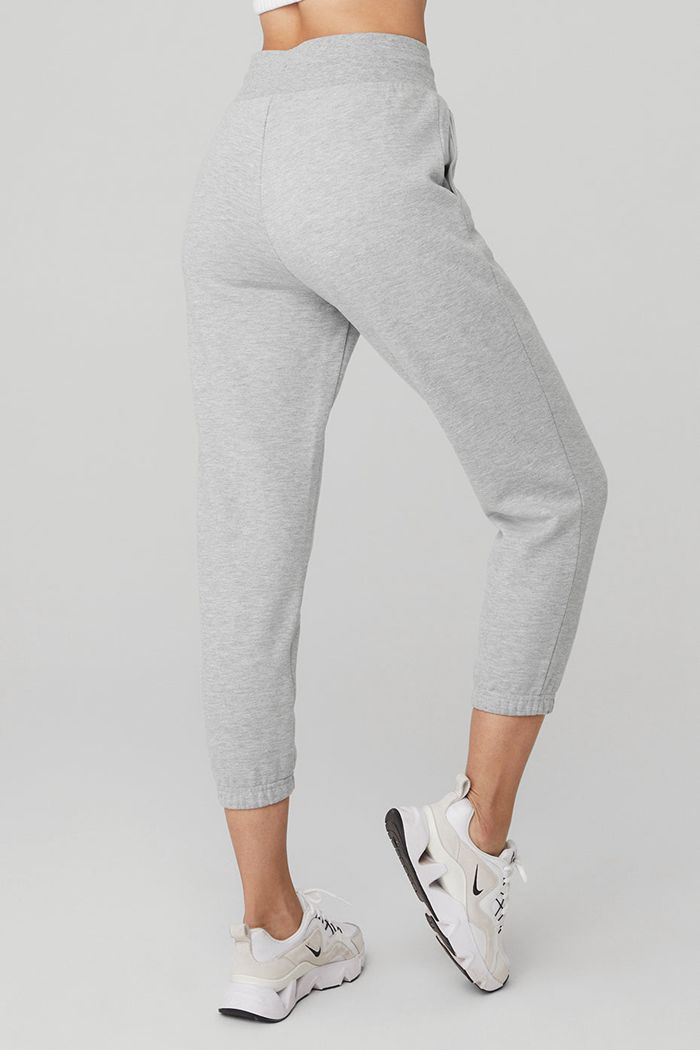 Pantalones Alo Yoga 7/8 Easy Sweat Mujer Grises | 514962WOH