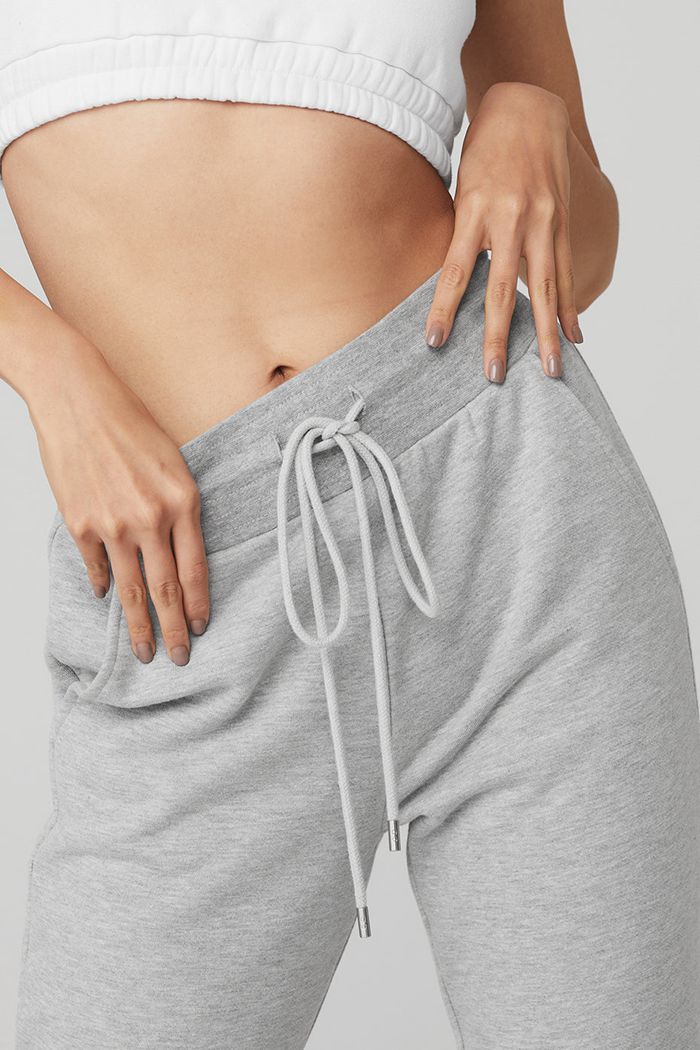 Pantalones Alo Yoga 7/8 Easy Sweat Mujer Grises | 514962WOH