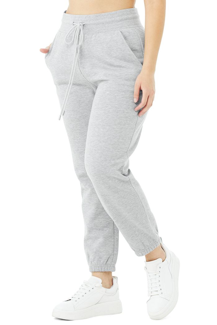 Pantalones Alo Yoga 7/8 Easy Sweat Mujer Grises | 514962WOH