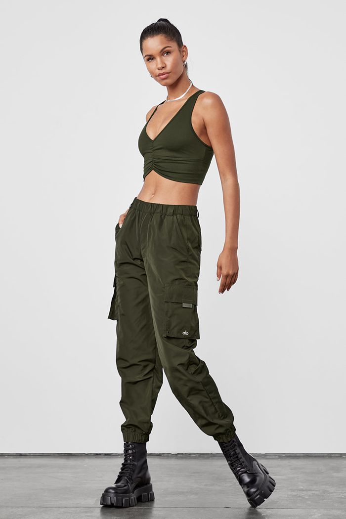 Pantalones Alo Yoga It Girl Mujer Verde Oliva Oscuro | 852976YDE