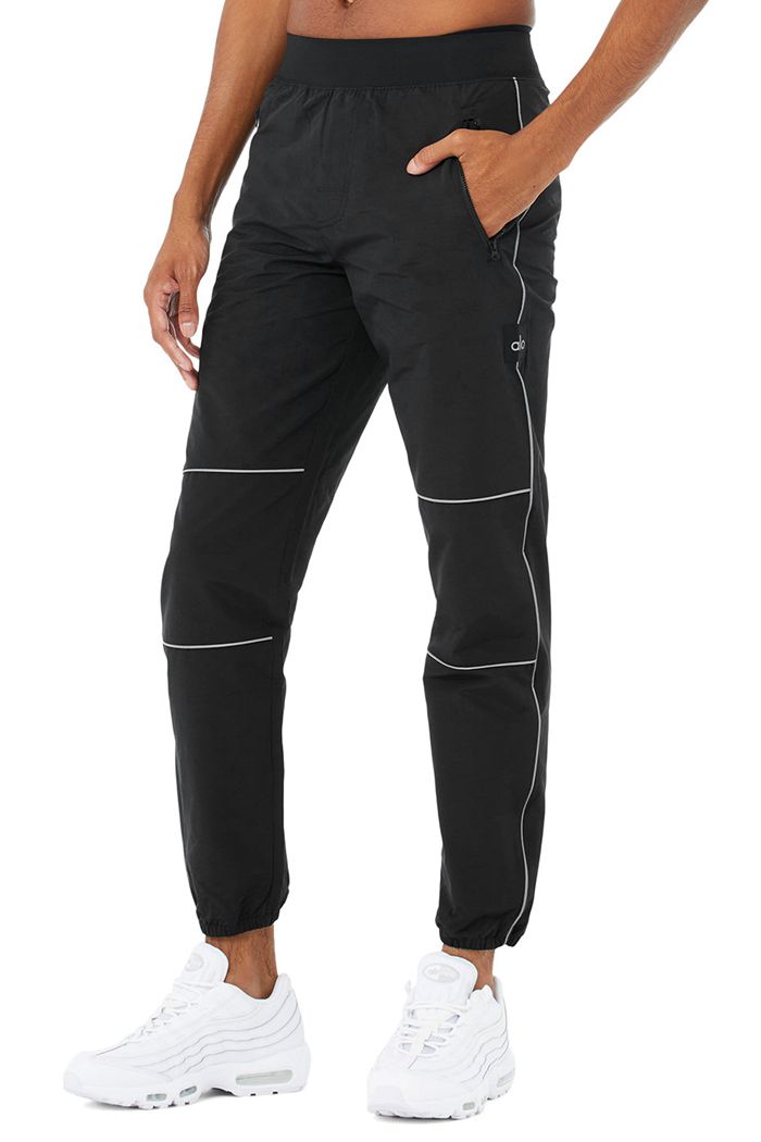 Pantalones Alo Yoga Torrent Pista Sweat Hombre Negros | 854203NJH
