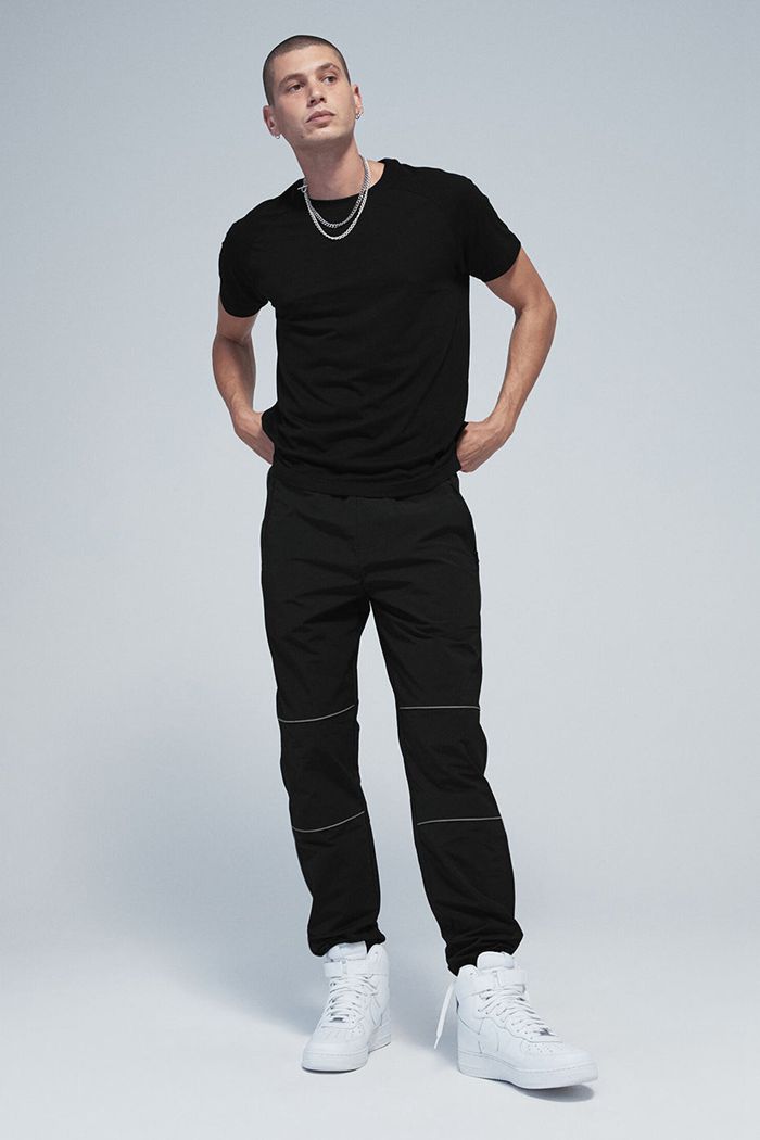 Pantalones Alo Yoga Torrent Pista Sweat Hombre Negros | 854203NJH