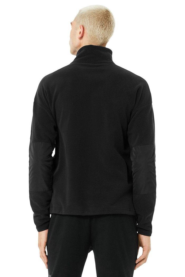 Pullover Alo Yoga 1/2 Zip Mammoth Polar Hombre Negros | 985467FRU