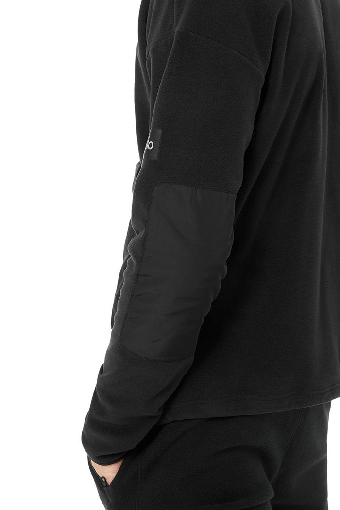 Pullover Alo Yoga 1/2 Zip Mammoth Polar Hombre Negros | 985467FRU