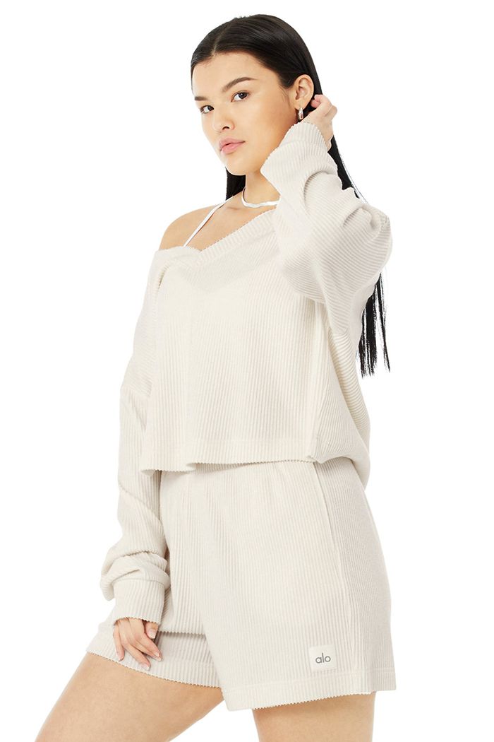 Pullover Alo Yoga Muse V-Neck Mujer Blancos | 789031THF