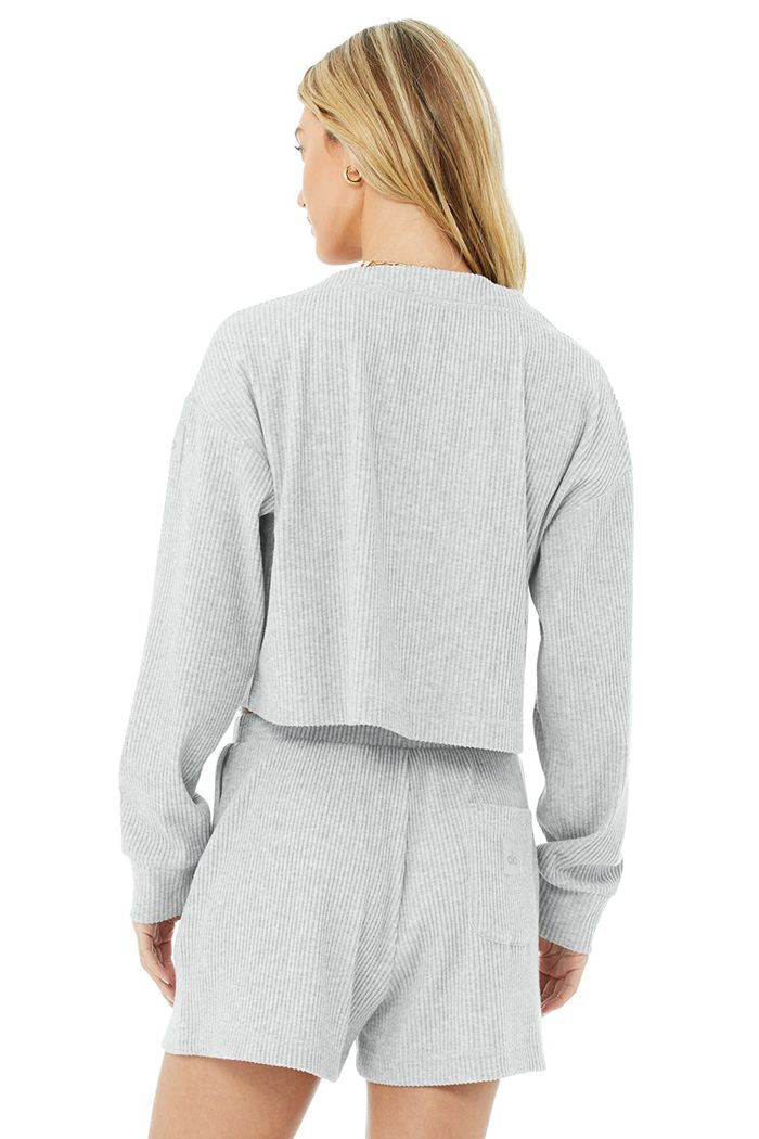 Pullover Alo Yoga Muse V-Neck Mujer Grises | 643815WTY