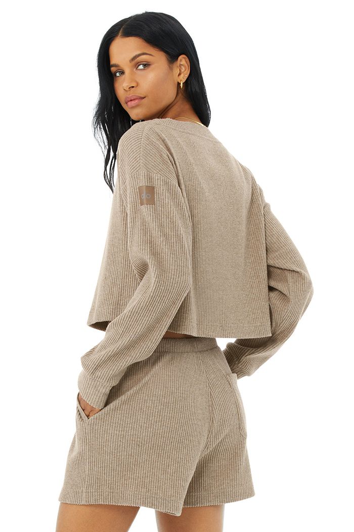Pullover Alo Yoga Muse V-Neck Mujer Marrom | 294501NVX