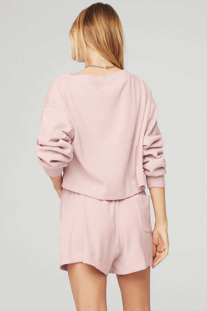 Pullover Alo Yoga Muse V-Neck Mujer Rosas | 802456PKU