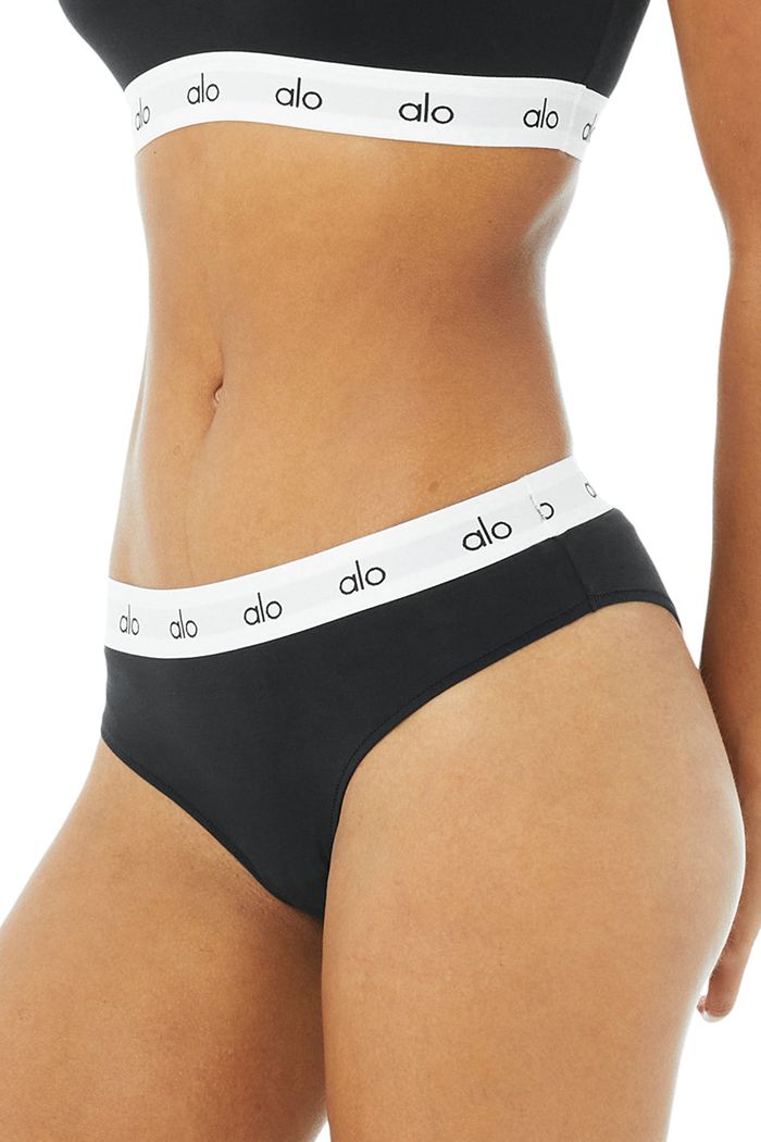 Ropa Interior Alo Yoga Icon Cheeky Mujer Negros | 037692PJU