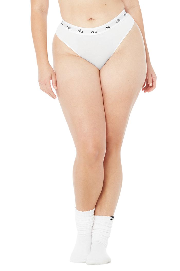 Ropa Interior Alo Yoga Icon Cheeky Mujer Blancos | 904231XQF