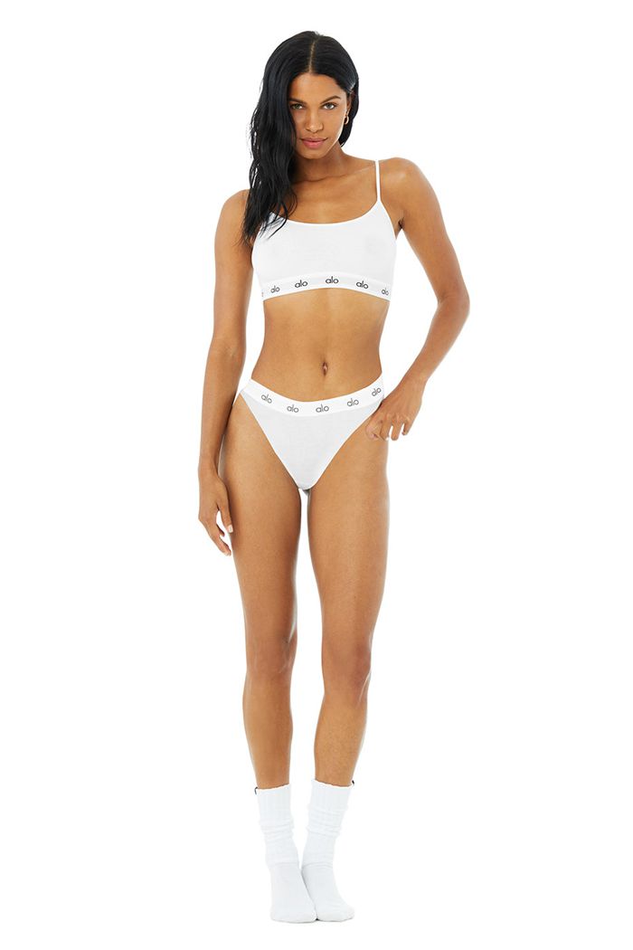 Ropa Interior Alo Yoga Icon High-Cut Tanga Mujer Blancos | 273940GFV