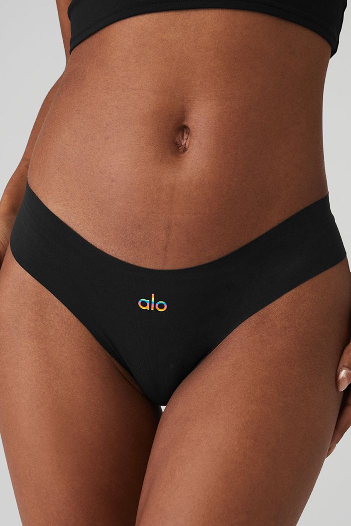 Ropa Interior Alo Yoga Pride Airbrush Invisible Cheeky Mujer Negros | 718402WDQ