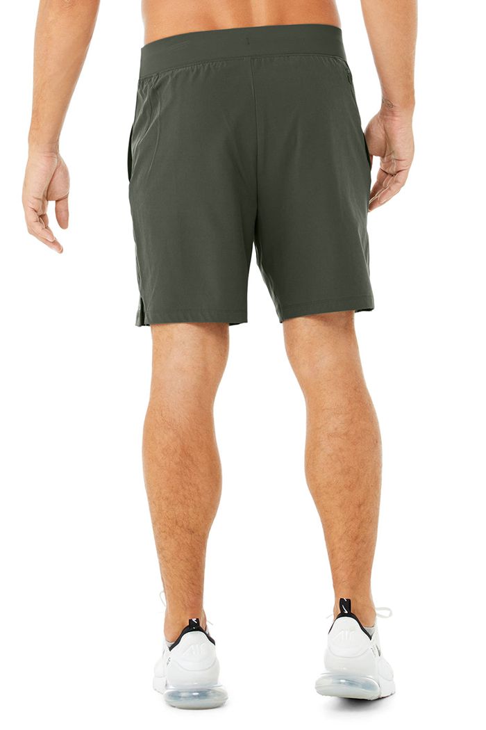 Short Alo Yoga 7'' Repetition Hombre Verdes Oscuro | 045683JIH