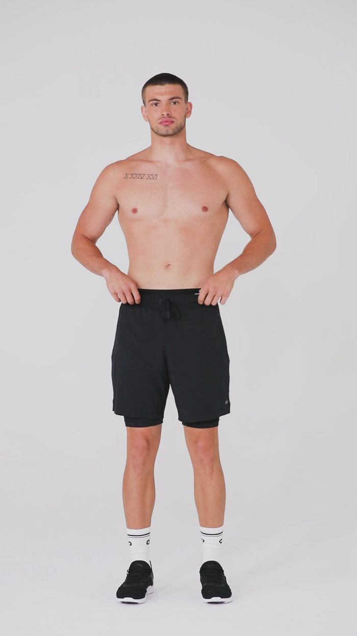 Short Alo Yoga 7'' Unity 2 In 1 Hombre Rojos Negros | 039472WXA