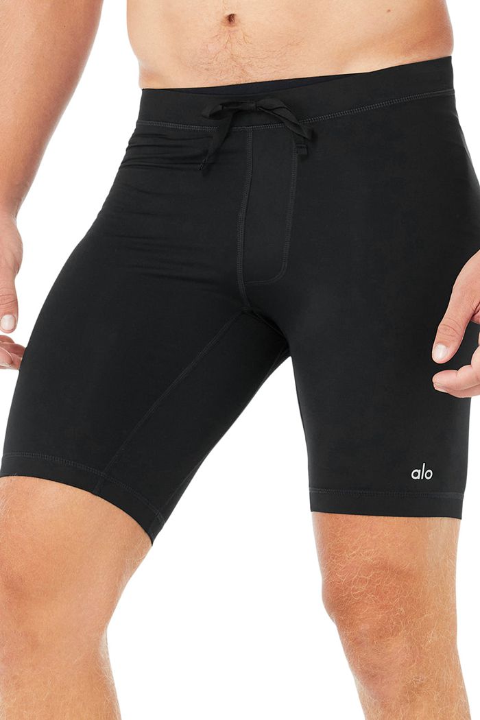 Short Alo Yoga 9 Warrior Compression Hombre Negros | 096413UXL