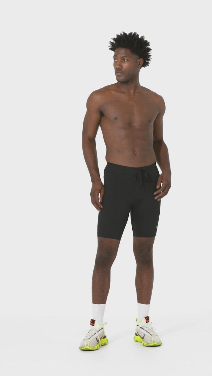 Short Alo Yoga 9 Warrior Compression Hombre Negros | 096413UXL