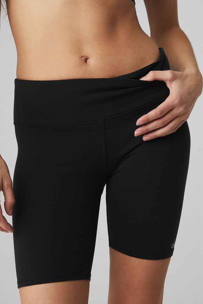 Short Alo Yoga Airbrush Ciclismo Mujer Negros | 907382IQZ