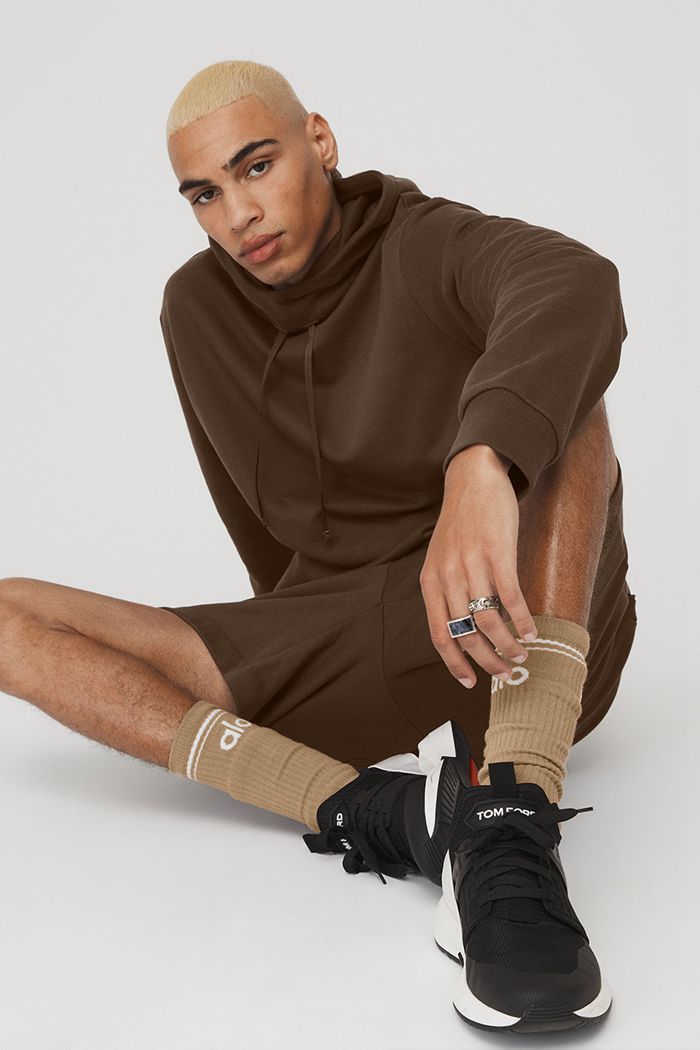 Short Alo Yoga Chill Hombre Negros | 410658UYW