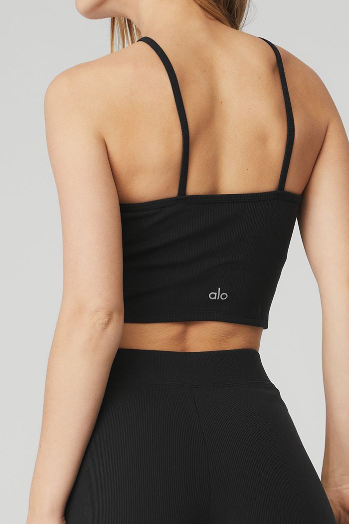 Short Alo Yoga Goddess Ribbed High-Cintura Hot Mujer Negros | 769024TEH