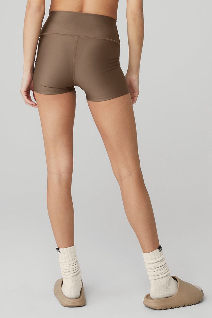 Short Alo Yoga High-Cintura Airlift Mujer Marrom | 918620PBN