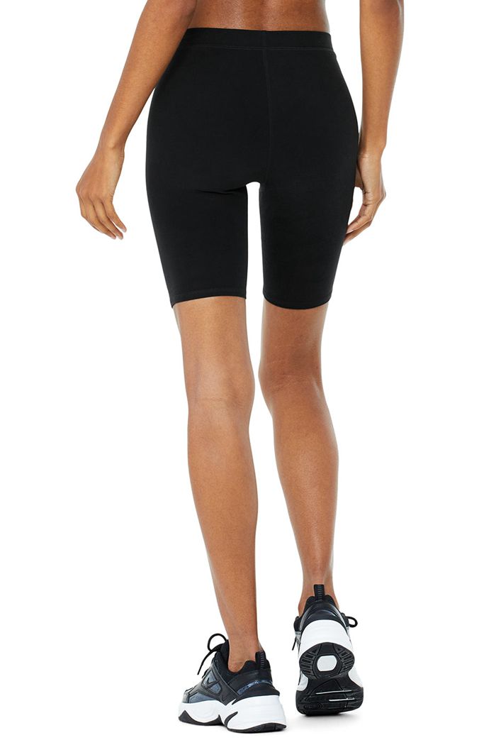 Short Alo Yoga High-Cintura Alosoft Flow Ciclismo Mujer Negros | 841097JOS