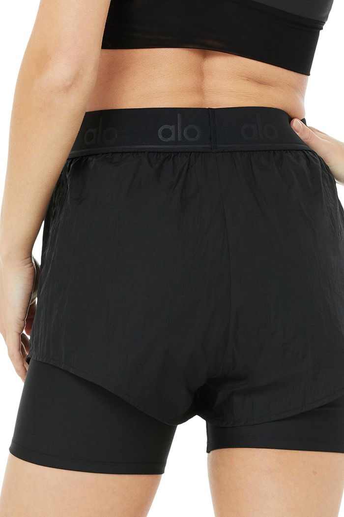 Short Alo Yoga High-Cintura Catch The Light Mujer Negros | 298635VTC