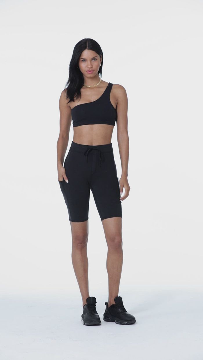Short Alo Yoga High-Cintura Checkpoint Ciclismo Mujer Negros | 708651JKG