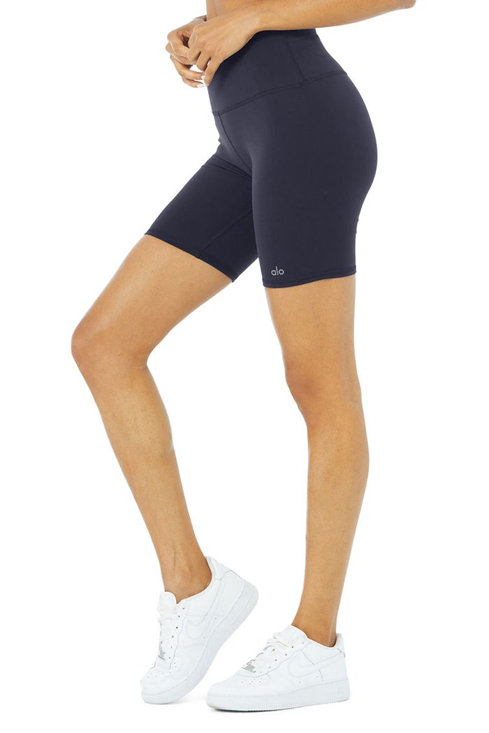 Short Alo Yoga High-Cintura Ciclismo Mujer Negros | 270365AYP