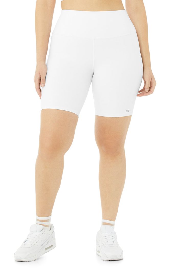 Short Alo Yoga High-Cintura Ciclismo Mujer Blancos | 527964XHK