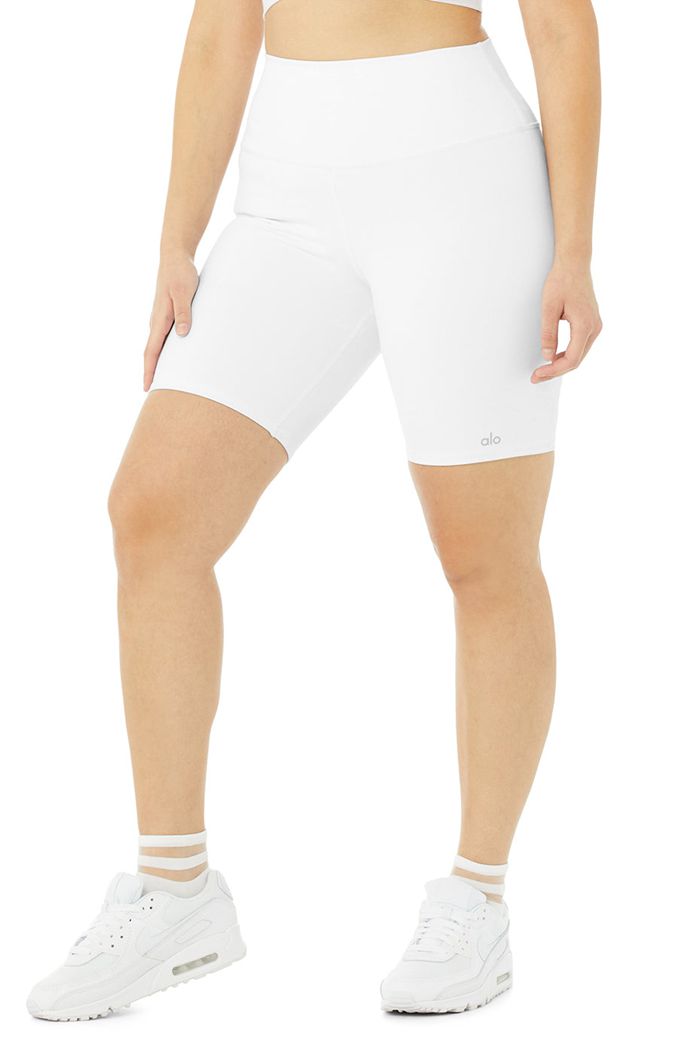 Short Alo Yoga High-Cintura Ciclismo Mujer Blancos | 527964XHK